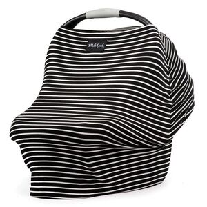 Milk Snob Modern Stripe Cover – Black & White Multi-Use Car Seat / Nursing Cover